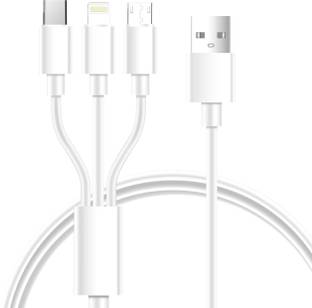 RPMSD Micro USB Cable 2 A 1.2 m 3in1 Multiple USB Data Cable Charging with USB, Type C, Lightning Fast Charging