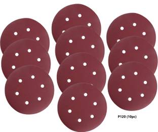 DUMDAAR 10 Pcs 6inch Sand Paper Size P120 (120 Grit) Round Sand Paper velcro disc Emery Sandpaper
