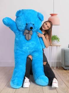 msy 4 Feet Cute blue Fur & Heart Teddy Bear - 120 cm (Blue) - LATEST HIGH QUALITY  - 122 cm