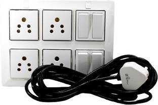 Cordnet Modular Extension Board With 4 Socket and 4 Switch With 20 Meter Wire 4  Socket Extension Boards