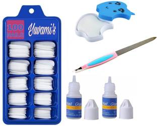 Yuvami's 100 artificial Nail 2 glue 1 filer 1 wipes