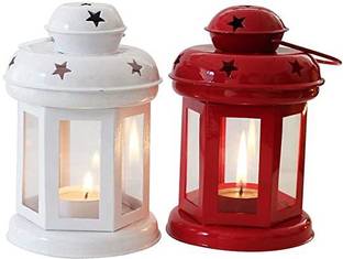 Fashion Bizz Hanging Lantern Decorative Iron 2 - Cup Tealight Holder
