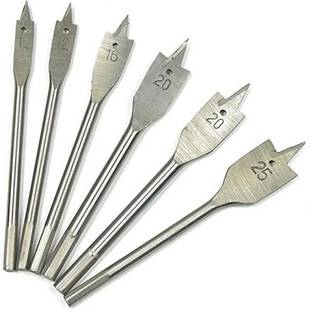 Kshivi Drill Bits 6 Pieces Hex Shank Flat Bit Set For Spade Boring In Wood, Plastic DB74 Rotary Tool