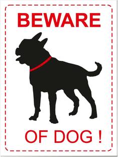 GOODPRINTZONE Sign Board For Beware 0.5mm Thick with Waterproof Size 8 X 12 Inch Emergency Sign