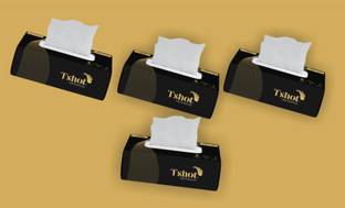 Tshot Tissue Paper Box For Car /Face/Home/Bedroom 2 Ply (Premium Box) 100 Pulls (Pack Of 4) (400 Tissues)