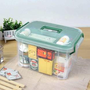 Remang Plastic Transparent Family Emergency Kit Medicine Pill Cosmetic storage Box First Aid Kit