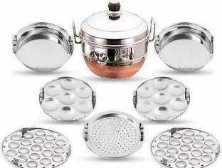 Sambhavnath Stainless Steel Multi Kadai Steamer Standard Idli Maker