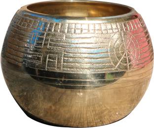 Craft World Puja Mana For Laxmi Puja,Diwali Puja Home Puja Article(H-2.5 INCH) Brass Kalash