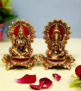 WELLWISHERS CRAFT Laxmi Ganesh Idol Murti Sculpture For Home Office Decorative Showpiece Decorative Showpiece  -  9.2 cm