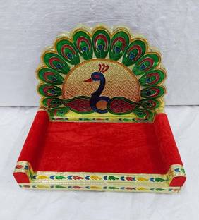 HRDENGINE Laddu Gopal Singhasan Laddu Bal Gopal Small Sinhasan for Pooja Mandir Krishna डेकोरेटिव शोपीस  -  12 cm
