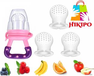 HIKIPO Fruit Nibbler Silicone Food Soft Pacifier/Feeder with free 3 Pcs suckers Nipple Feeder