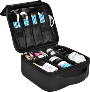 Grilazza Makeup Cosmetic Travel Toiletry Hand Bag Organizer with Adjustable Divider