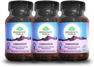 ORGANIC INDIA Cinnamon 60 Capsules Bottle- (Pack Of 3)