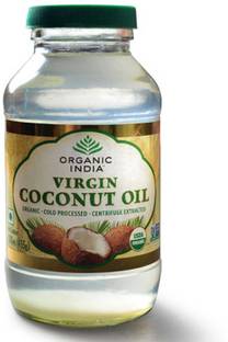 ORGANIC INDIA Virgin 500ml Coconut Oil Glass Bottle