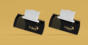 Tshot Facial Tissue Paper Box For Car /Face/Home/Bedroom 2 Ply (Premium Box) 100 Pulls (Pack Of 2) (200 Tissues)