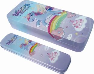 TECHNOCHITRA Dual Space 3D Unicorn Mini Unicorn Art Metal Pencil Boxes