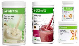 Herbalife Nutrition Formula 1 Shake Rose Kheer +Protein Powder 200 Gram +Afresh Peach + Shake Mate Plant-Based Protein