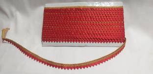 Harbhole Lace Border 8 Red small samosu Lace Lace Saree Falls