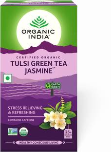 ORGANIC INDIA Jasmine and Tulsi Green Tea Bags Box