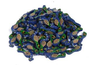 PRANSUNITA Wooden Peacock Beads (3.5 cm) Used for Art and Crafts Pack of 50