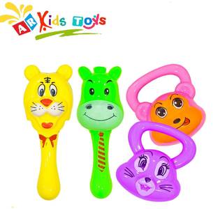 AR KIDS TOYS Infant and Toddlers Bright and Colorful 4 Piece Rattle Rattle