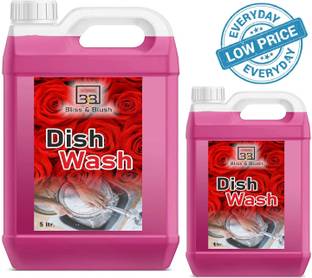 BLISS & BLUSH 5 Ltr Pink+1Ltr Pink Dishwash with oil & washes off Kitchen Dish Cleaning Gel Dish Cleaning Gel