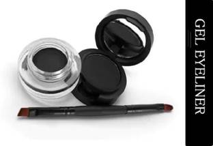 MYEONG Jet Black Waterproof Gel Kajal and Powder Cake 7 g