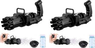 DEALbindaas 8-Hole Battery Operated Electric Gun Bubbles Gatling Machine Toy Bubble Maker