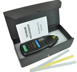 BALRAMA DT2234C Digital Laser Photo Tachometer DT-2234C RPM Testing Gauge Speed Meter Tester + Carry Box + Reflective Tape Photoelectric Speedometer for Non Contact Speed Measuring Instrument Non Contact Tachometer