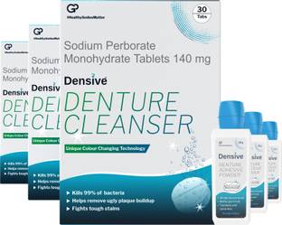 Densive Denture Cleaning Tablet and Denture Adhesive Powder Combo (3powder+90 tablets) Toothpaste