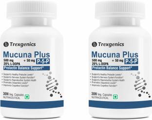 Trexgenics Mucuna 20% L-DOPA 500 mg, P5P 50 mg Prolactin Reproduct Support (30Vcaps)