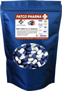 PATCO PHARMA Size 00 NavyBlue/White Empty Gelatin Pill Capsule-Gluten Free|DIY Powder Filling