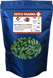 PATCO PHARMA Size 00 Green Empty Gelatin Pill Capsule - Gluten Free | DIY Powder Filling