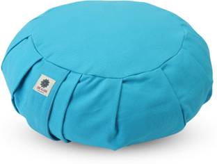Core Asana Yoga Asanas Sitting Cushion Buckwheat For Meditation and Exercise Pleated Cyan Yoga Blocks