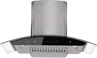 AGARO Grand Kitchen Chimney 90 cm 1200 m3/hr Auto-Clean Curved Glass Kitchen Hood Auto Clean Wall Moun...