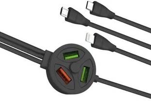 Wifton Power Sharing Cable 1.2 m 6in1 Data Cable 3 Plug 3 USB Port Cable-X2