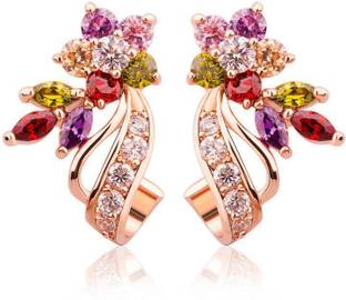 YELLOW CHIMES Florets Love Curvacious Swiss Zircon Alloy Stud Earring