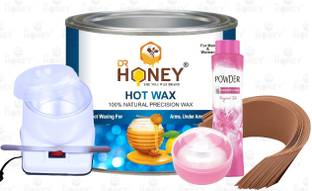 DR.HONEY hot wax 600.39 gram heater strip powder puff and powder Wax