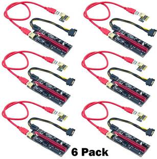 Tobo VER009S GPU Riser Express 16X Dual 6PIN USB 3.0 Cable 6 pack 3.5 inch Riser card GPU Riser Adapter PCI Extender Riser Version 009s Card Adapter