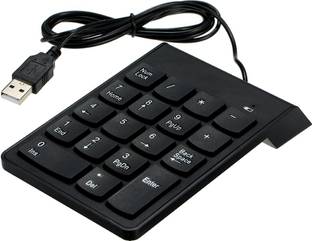 D25 Wired Number Keyboard Slim Mini Numeric keyboard pad 18 Keys for Laptop Notebook Wired USB Handheld Laptop Keyboard Compatible with Desktop, Laptop, Mac