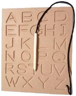 DgCrayons Wooden Capital Alphabet Hand Writing Practice Tracing Board, ABC Tracing Slate