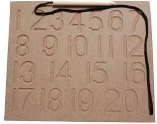 DgCrayons Wooden Numbers Hand Writing Practice Tracing Board,Counting (1-20) Tracing Slate
