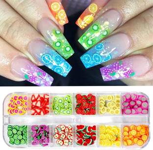 Royalkart Nail Art Clay Slices 1 Box Colorful Fimos fruits 12 designs & Shapes