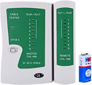 Etake Network Cable Tester RJ45 RJ11 RJ12 Detachable Portable Multifunction LAN Networking Cable Testing Tool Kit with Battery Computer Network Interface Card