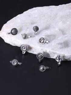Kairangi Silver Plated Brass Nose Ring