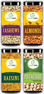 Hobby Herbs Almonds , Cashew , Pistachios & Raisins Combo 800gm | DryFruits Combo | Almonds, Cashews, Raisins, Pistachios