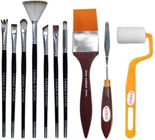 KAMAL Mix Exotic Full Toolkit Paint Brush Roller and Knife for Acrylic Paints