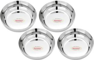 JAGGERY Heavy Gauge Apple Halwa Plates with Mirror Finish 4Pc(Dia-9cm,H-2.5cm,110ml) Quarter Plate