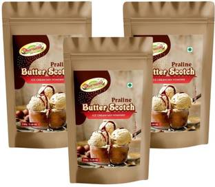 Dharmasut Premium Butterscotch Instant Ice cream Premix Powder Extra Softness 150g*3 | 450 g