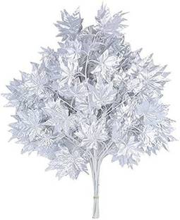 well art gallery Artificial Maple Leaf for Wedding Party Decor Artificial Plant (60 cm, Silver) Artificial Plant